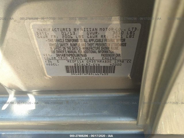 Photo 8 VIN: 3N1AB7AP8DL667655 - NISSAN SENTRA 