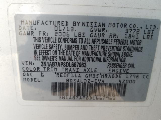 Photo 9 VIN: 3N1AB7AP8DL667963 - NISSAN SENTRA S 