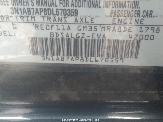 Photo 8 VIN: 3N1AB7AP8DL670359 - NISSAN SENTRA 