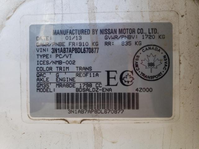 Photo 9 VIN: 3N1AB7AP8DL670877 - NISSAN SENTRA S 