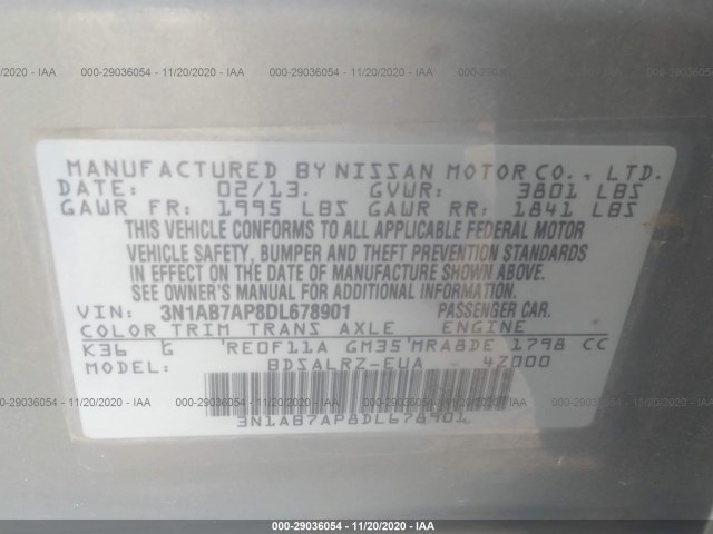 Photo 8 VIN: 3N1AB7AP8DL678901 - NISSAN SENTRA 