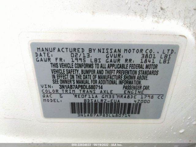 Photo 8 VIN: 3N1AB7AP8DL680714 - NISSAN SENTRA 