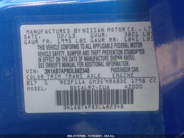 Photo 8 VIN: 3N1AB7AP8DL682348 - NISSAN SENTRA 