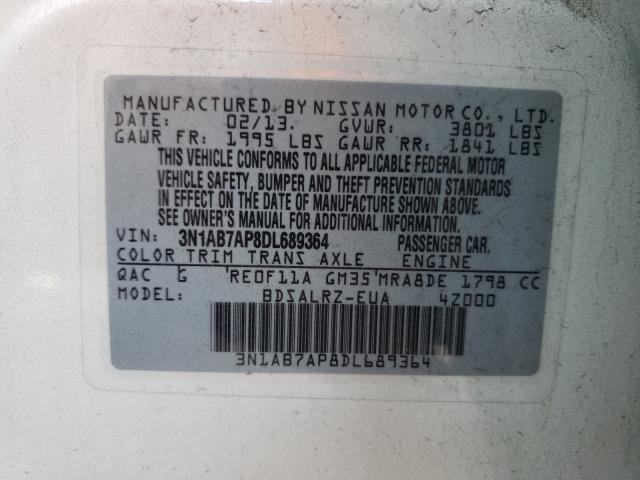 Photo 9 VIN: 3N1AB7AP8DL689364 - NISSAN SENTRA S 