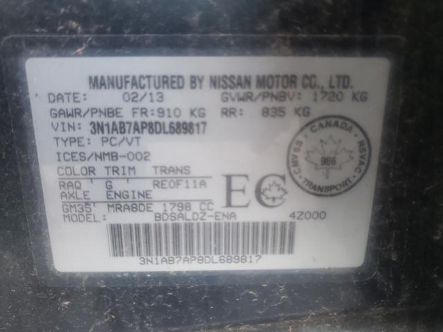 Photo 9 VIN: 3N1AB7AP8DL689817 - NISSAN SENTRA S 