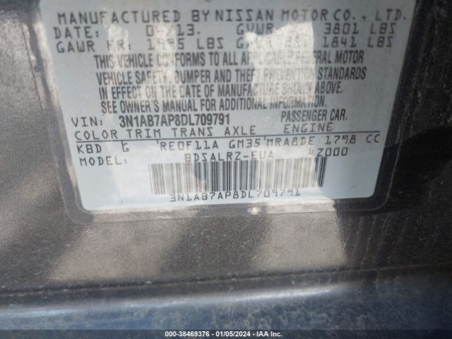 Photo 8 VIN: 3N1AB7AP8DL709791 - NISSAN SENTRA 