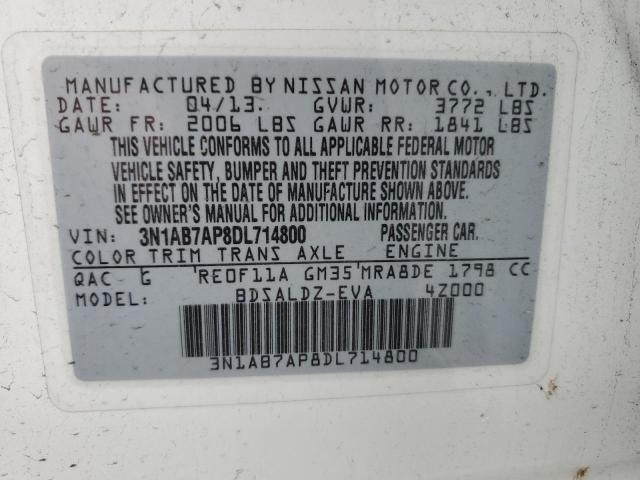 Photo 12 VIN: 3N1AB7AP8DL714800 - NISSAN SENTRA S 