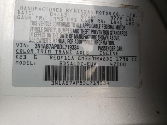 Photo 9 VIN: 3N1AB7AP8DL719334 - NISSAN SENTRA S 