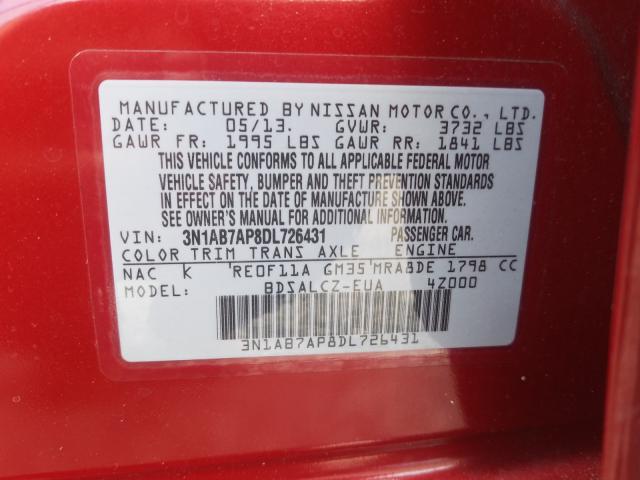 Photo 9 VIN: 3N1AB7AP8DL726431 - NISSAN SENTRA S 