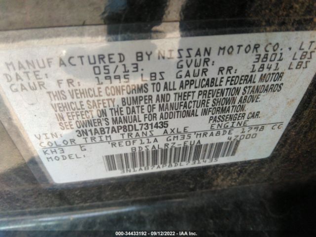 Photo 8 VIN: 3N1AB7AP8DL731435 - NISSAN SENTRA 