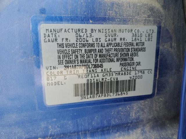 Photo 11 VIN: 3N1AB7AP8DL736845 - NISSAN SENTRA S 