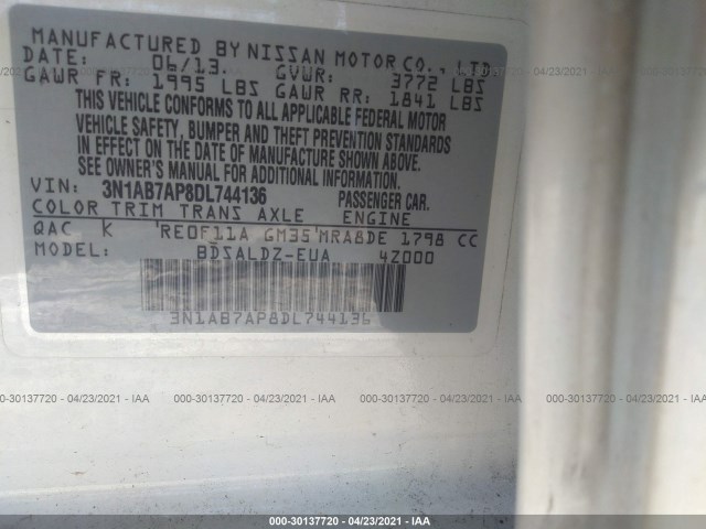 Photo 8 VIN: 3N1AB7AP8DL744136 - NISSAN SENTRA 