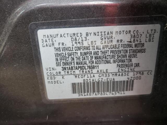 Photo 9 VIN: 3N1AB7AP8DL765911 - NISSAN SENTRA S 