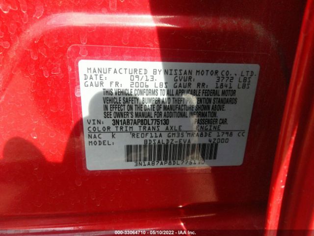 Photo 8 VIN: 3N1AB7AP8DL775130 - NISSAN SENTRA 