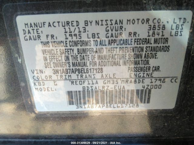 Photo 8 VIN: 3N1AB7AP8EL617128 - NISSAN SENTRA 