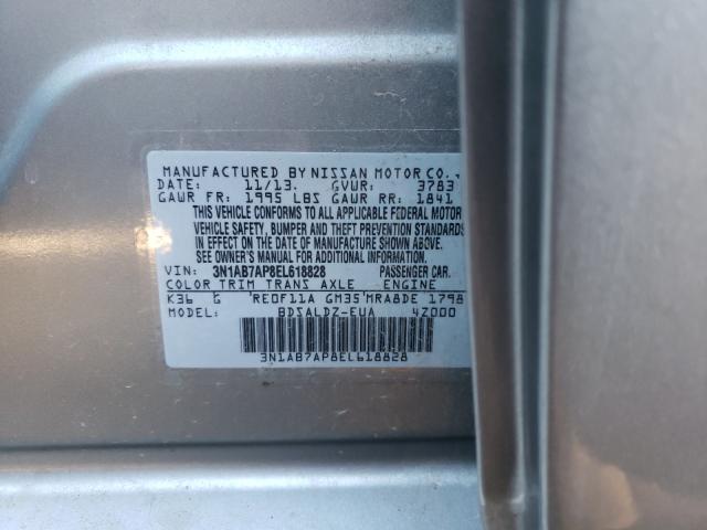 Photo 9 VIN: 3N1AB7AP8EL618828 - NISSAN SENTRA S 