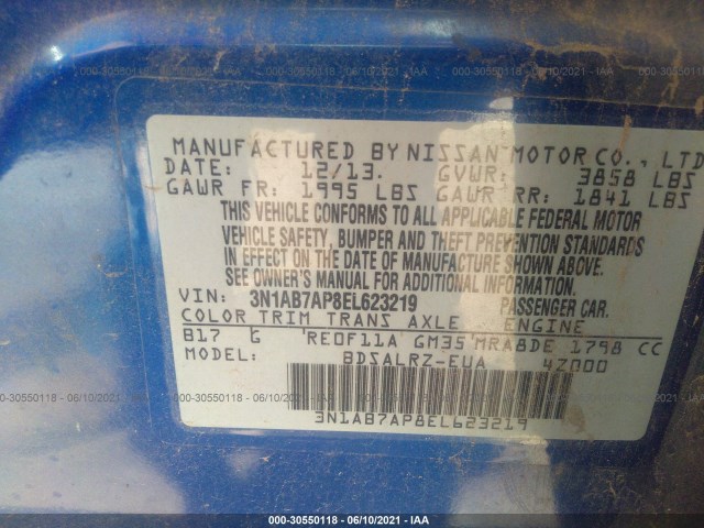 Photo 8 VIN: 3N1AB7AP8EL623219 - NISSAN SENTRA 