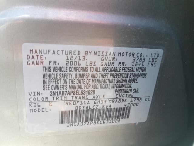 Photo 8 VIN: 3N1AB7AP8EL631028 - NISSAN SENTRA S 