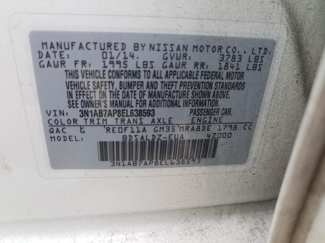 Photo 9 VIN: 3N1AB7AP8EL638593 - NISSAN SENTRA S 