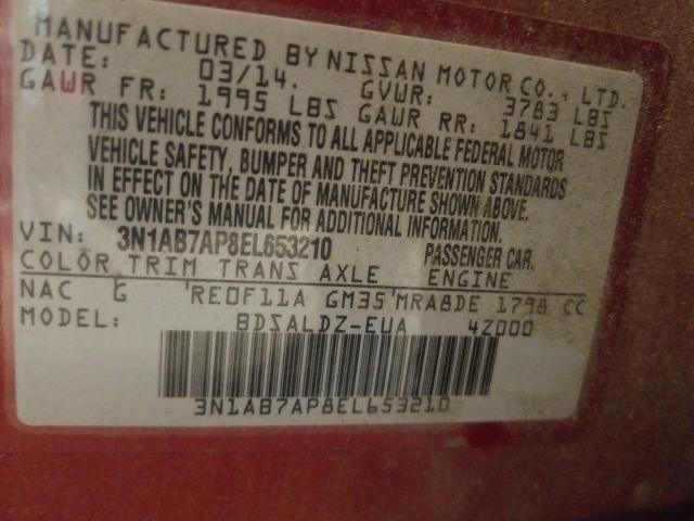 Photo 9 VIN: 3N1AB7AP8EL653210 - NISSAN SENTRA S 