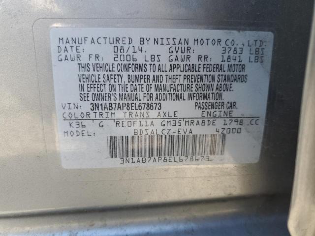 Photo 12 VIN: 3N1AB7AP8EL678673 - NISSAN SENTRA S 