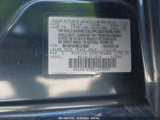 Photo 8 VIN: 3N1AB7AP8EL679287 - NISSAN SENTRA 