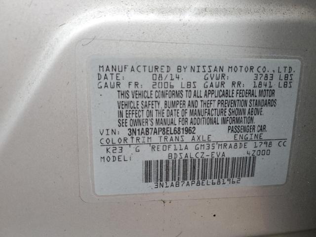 Photo 11 VIN: 3N1AB7AP8EL681962 - NISSAN SENTRA 