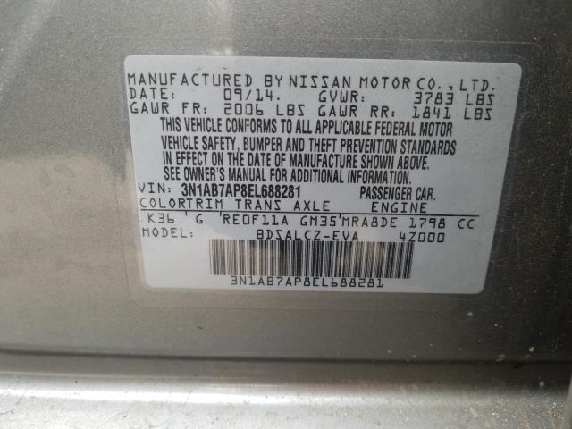 Photo 9 VIN: 3N1AB7AP8EL688281 - NISSAN SENTRA S 