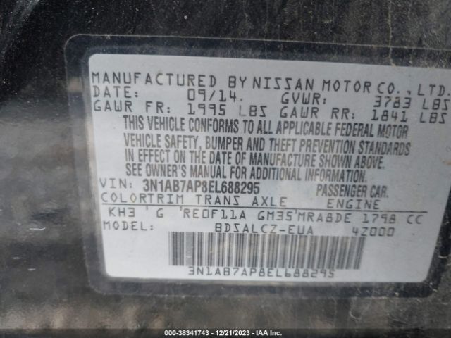 Photo 8 VIN: 3N1AB7AP8EL688295 - NISSAN SENTRA 