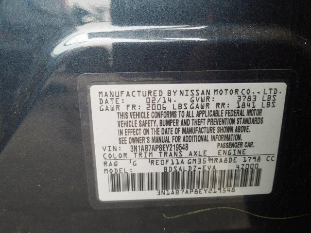 Photo 9 VIN: 3N1AB7AP8EY219548 - NISSAN SENTRA S 