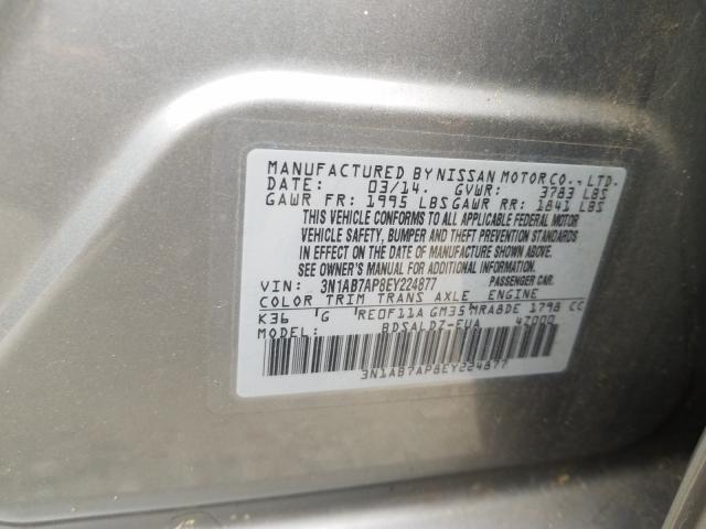 Photo 9 VIN: 3N1AB7AP8EY224877 - NISSAN SENTRA S 