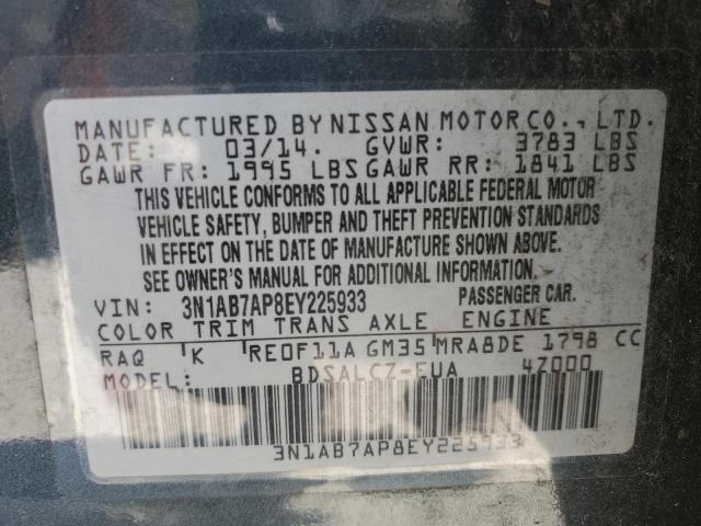 Photo 11 VIN: 3N1AB7AP8EY225933 - NISSAN SENTRA S 