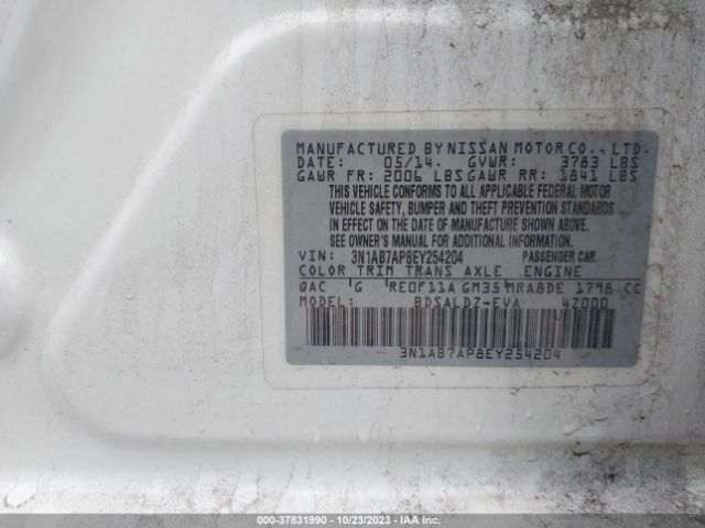 Photo 8 VIN: 3N1AB7AP8EY254204 - NISSAN SENTRA 