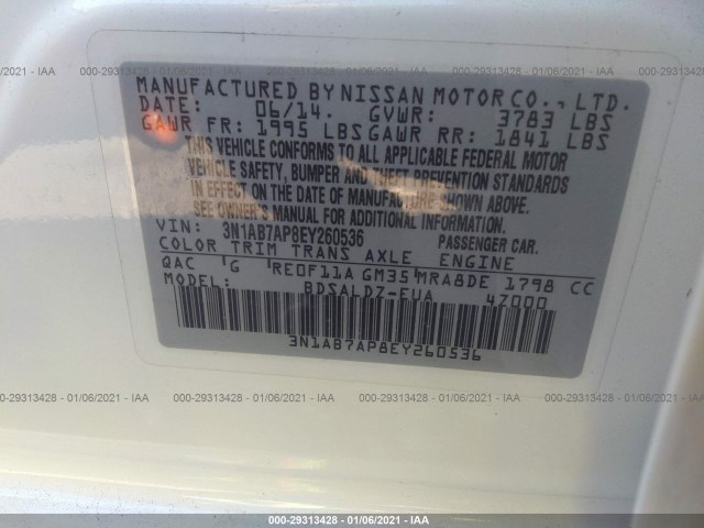 Photo 8 VIN: 3N1AB7AP8EY260536 - NISSAN SENTRA 