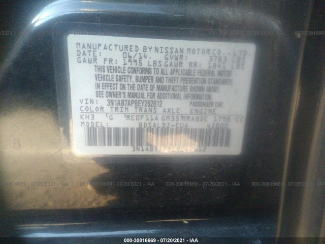 Photo 8 VIN: 3N1AB7AP8EY262612 - NISSAN SENTRA 