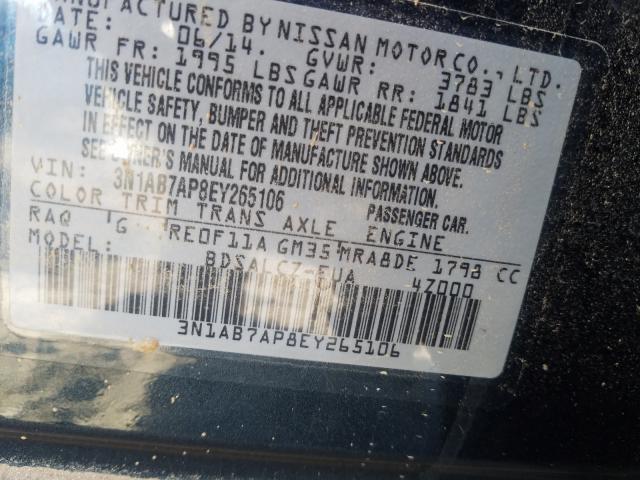 Photo 9 VIN: 3N1AB7AP8EY265106 - NISSAN SENTRA S 