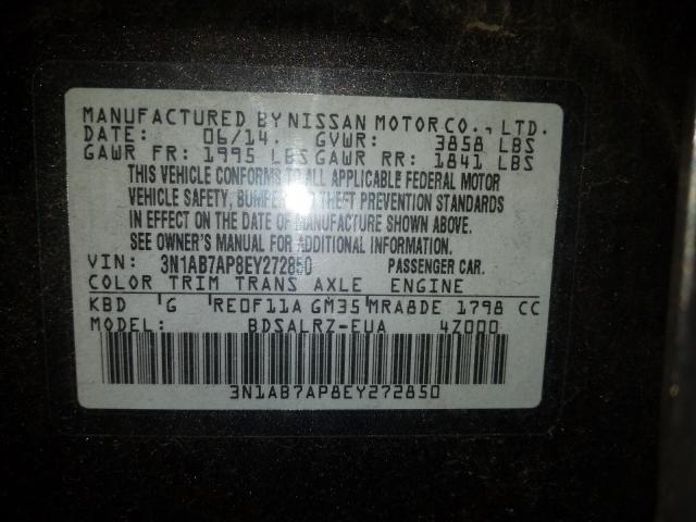 Photo 9 VIN: 3N1AB7AP8EY272850 - NISSAN SENTRA S 