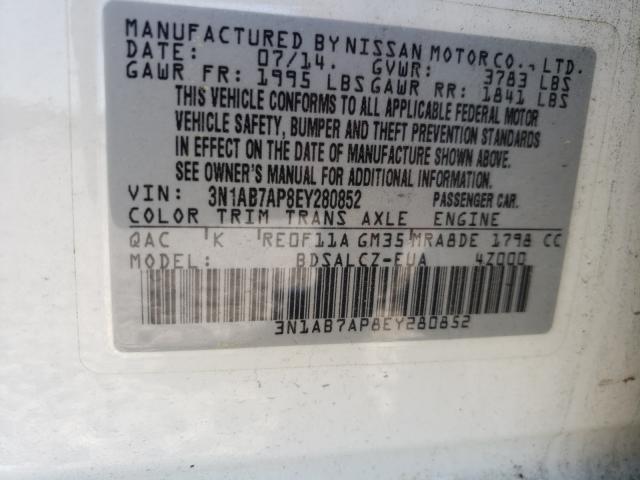 Photo 9 VIN: 3N1AB7AP8EY280852 - NISSAN SENTRA S 