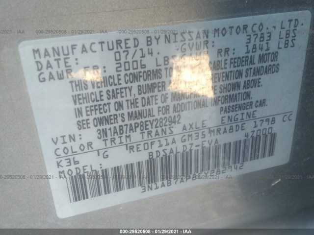 Photo 8 VIN: 3N1AB7AP8EY282942 - NISSAN SENTRA 