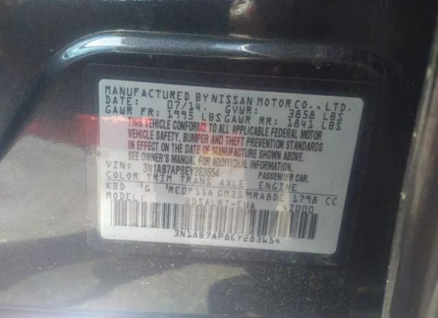 Photo 8 VIN: 3N1AB7AP8EY283654 - NISSAN SENTRA 