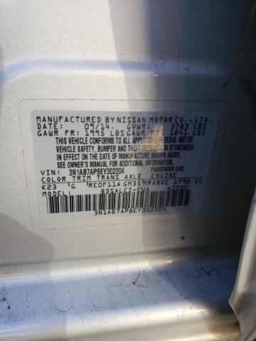 Photo 11 VIN: 3N1AB7AP8EY302204 - NISSAN SENTRA S 