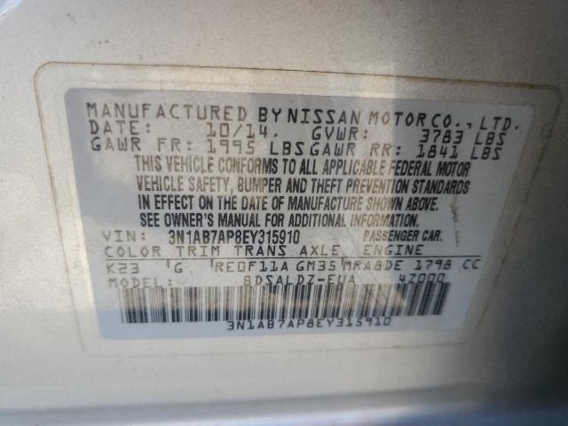 Photo 11 VIN: 3N1AB7AP8EY315910 - NISSAN SENTRA 