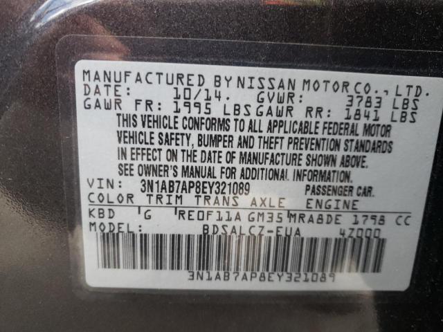 Photo 9 VIN: 3N1AB7AP8EY321089 - NISSAN SENTRA S 