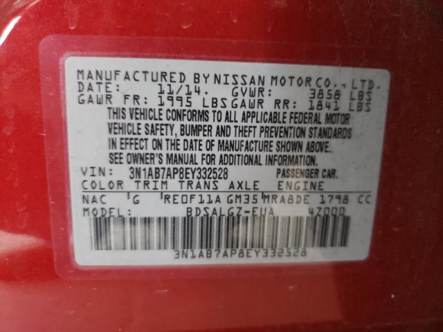 Photo 9 VIN: 3N1AB7AP8EY332528 - NISSAN SENTRA S 