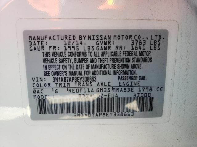 Photo 11 VIN: 3N1AB7AP8EY338863 - NISSAN SENTRA S 