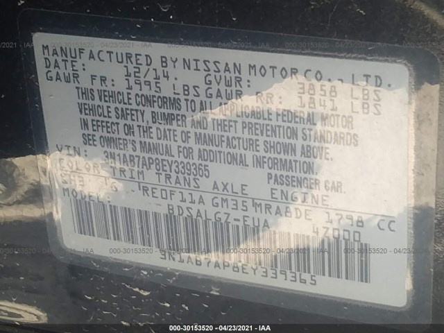 Photo 8 VIN: 3N1AB7AP8EY339365 - NISSAN SENTRA 