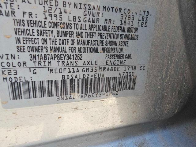 Photo 9 VIN: 3N1AB7AP8EY341262 - NISSAN SENTRA S 