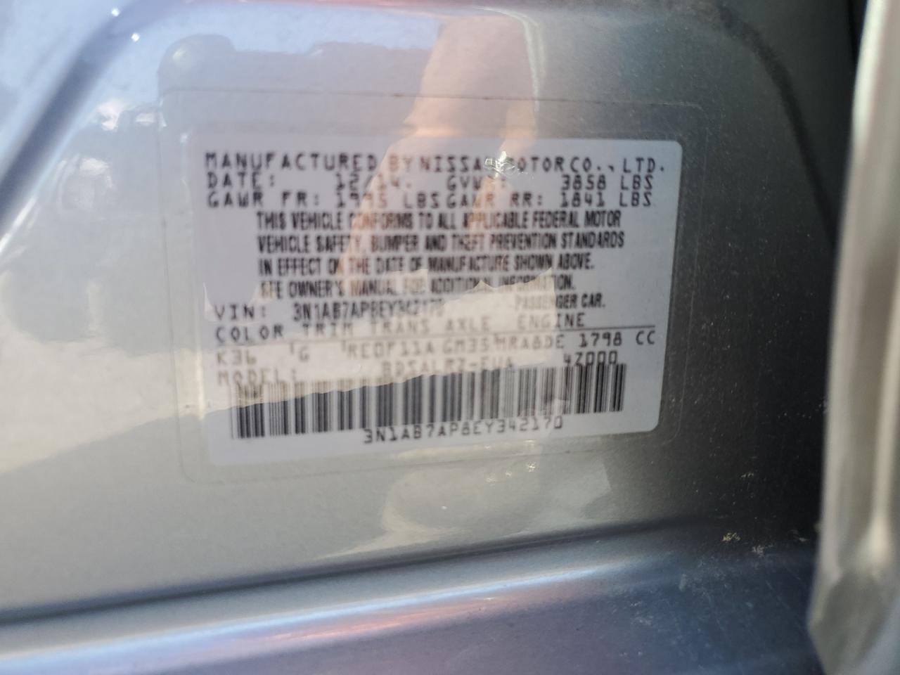 Photo 11 VIN: 3N1AB7AP8EY342170 - NISSAN SENTRA 