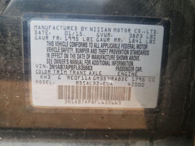 Photo 9 VIN: 3N1AB7AP8FL635663 - NISSAN SENTRA S 