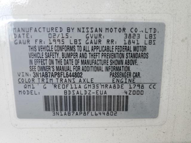 Photo 12 VIN: 3N1AB7AP8FL644802 - NISSAN SENTRA 